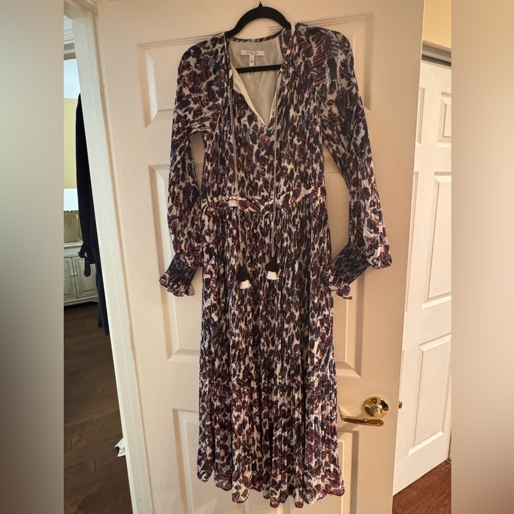 Derek Lam Purple and White Long Sleeve Dress